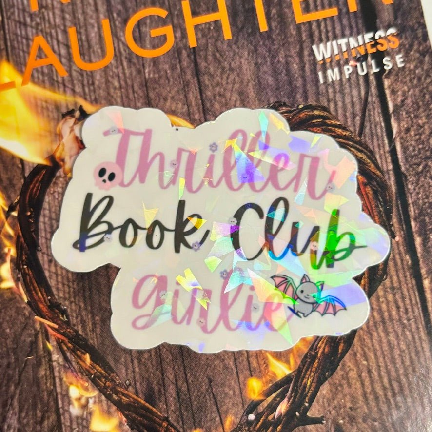 Thriller Book Club Girlie Sticker - Awfullynerdy.co