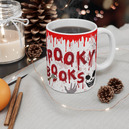 Thriller Read Spooky Books Mug 11oz - Perfect for Horror Lovers - Awfullynerdy.co