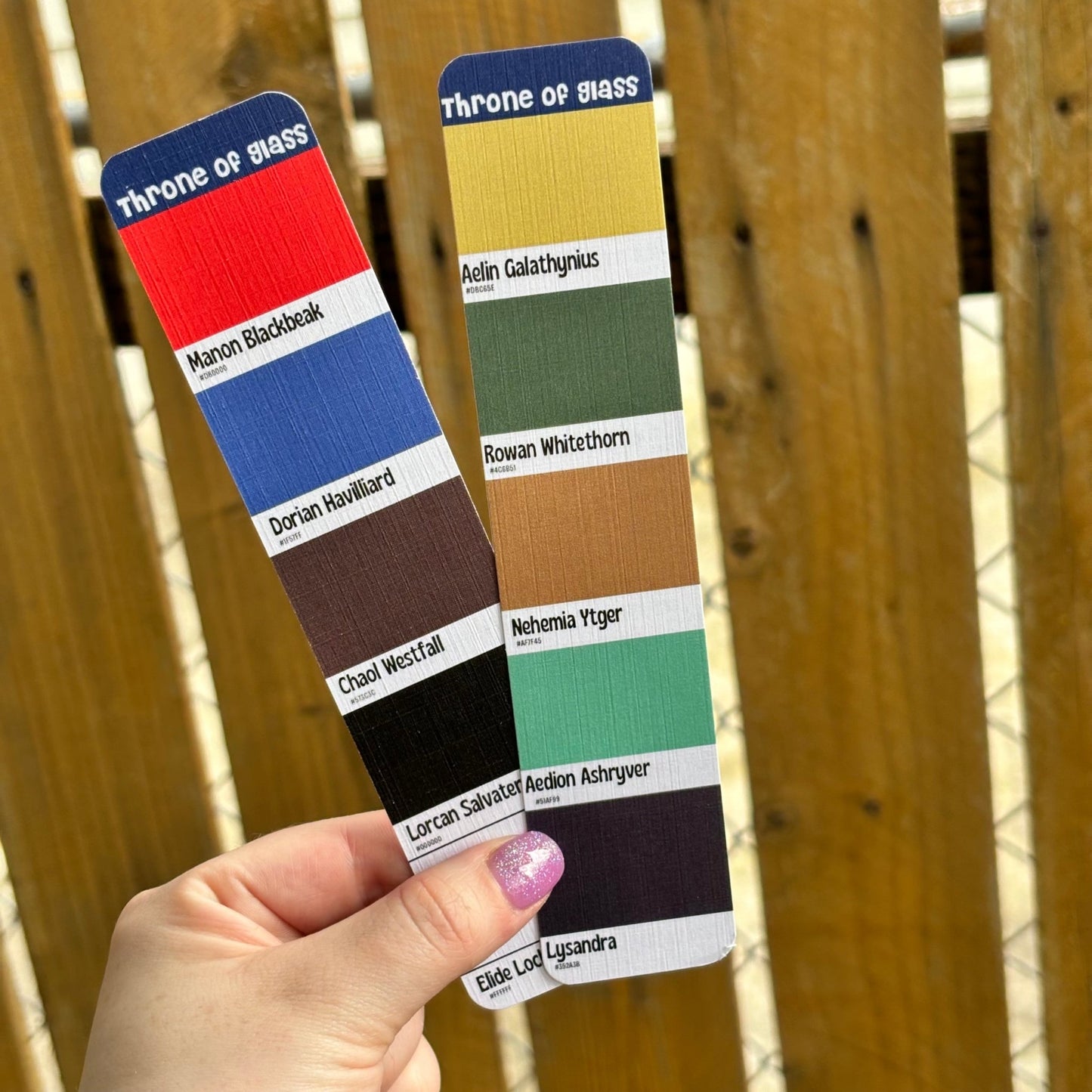 Throne of Glass Character Colors Cardstock Bookmark - Awfullynerdy.co