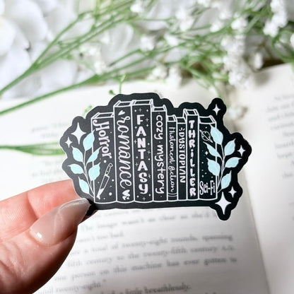 Tropes Books 2 - inch Matte Black Sticker - Awfullynerdy.co