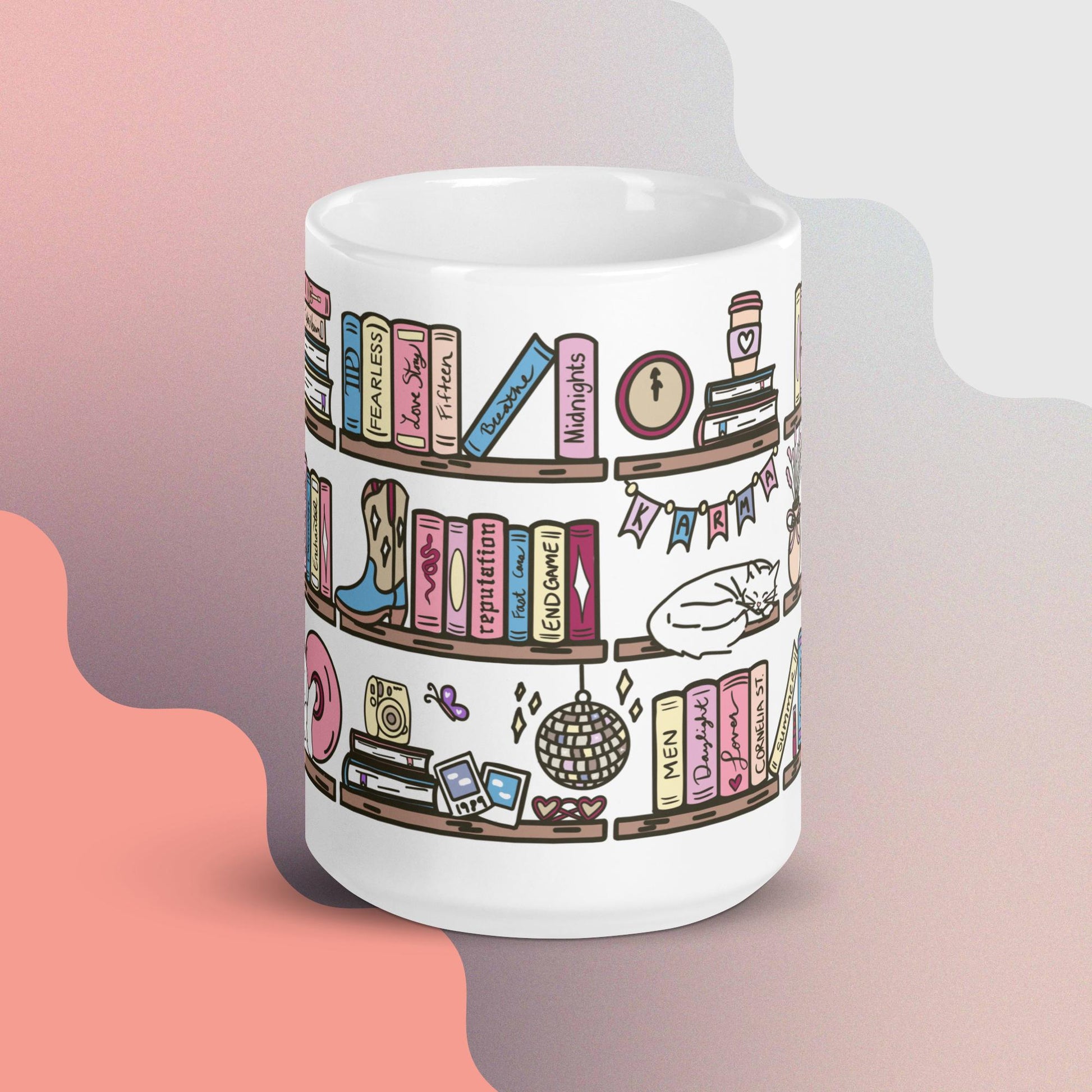 TS Book Shelf White glossy mug - Awfullynerdy.co