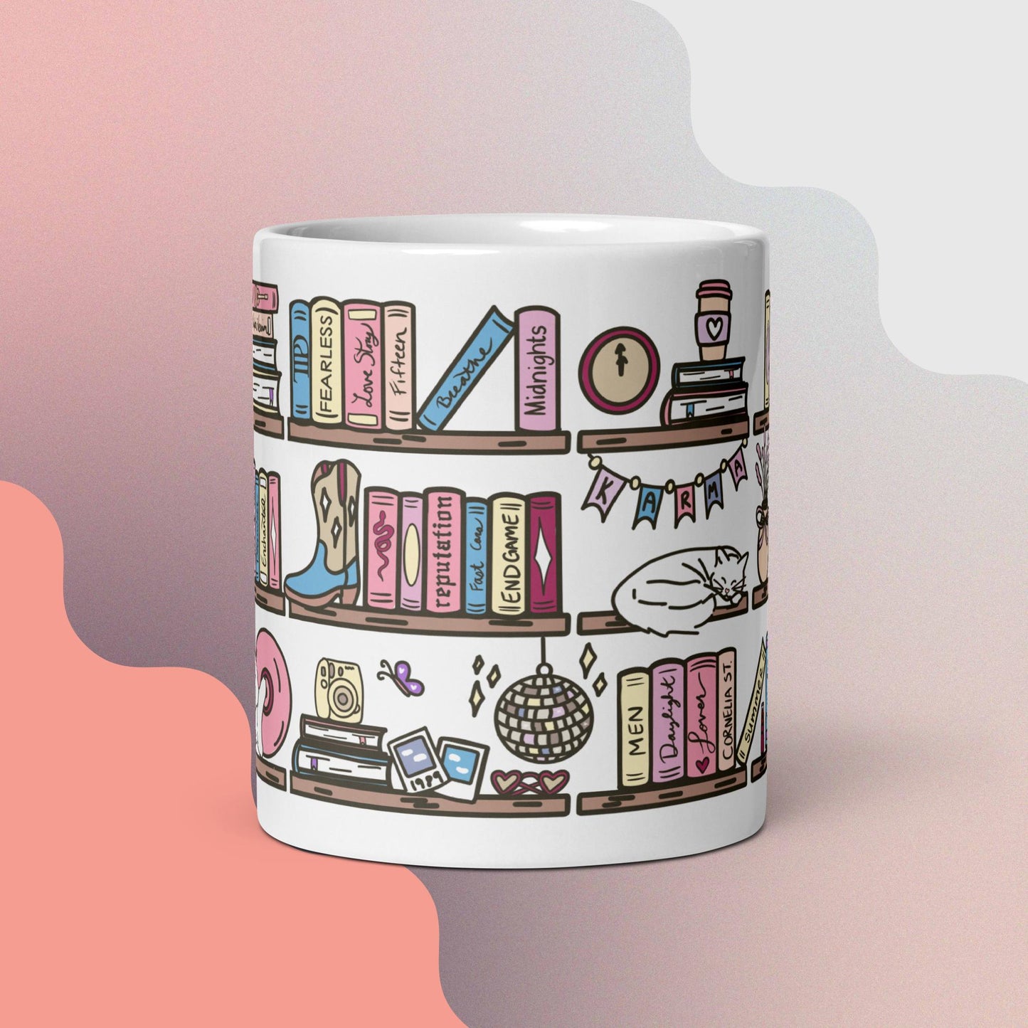 TS Book Shelf White glossy mug - Awfullynerdy.co