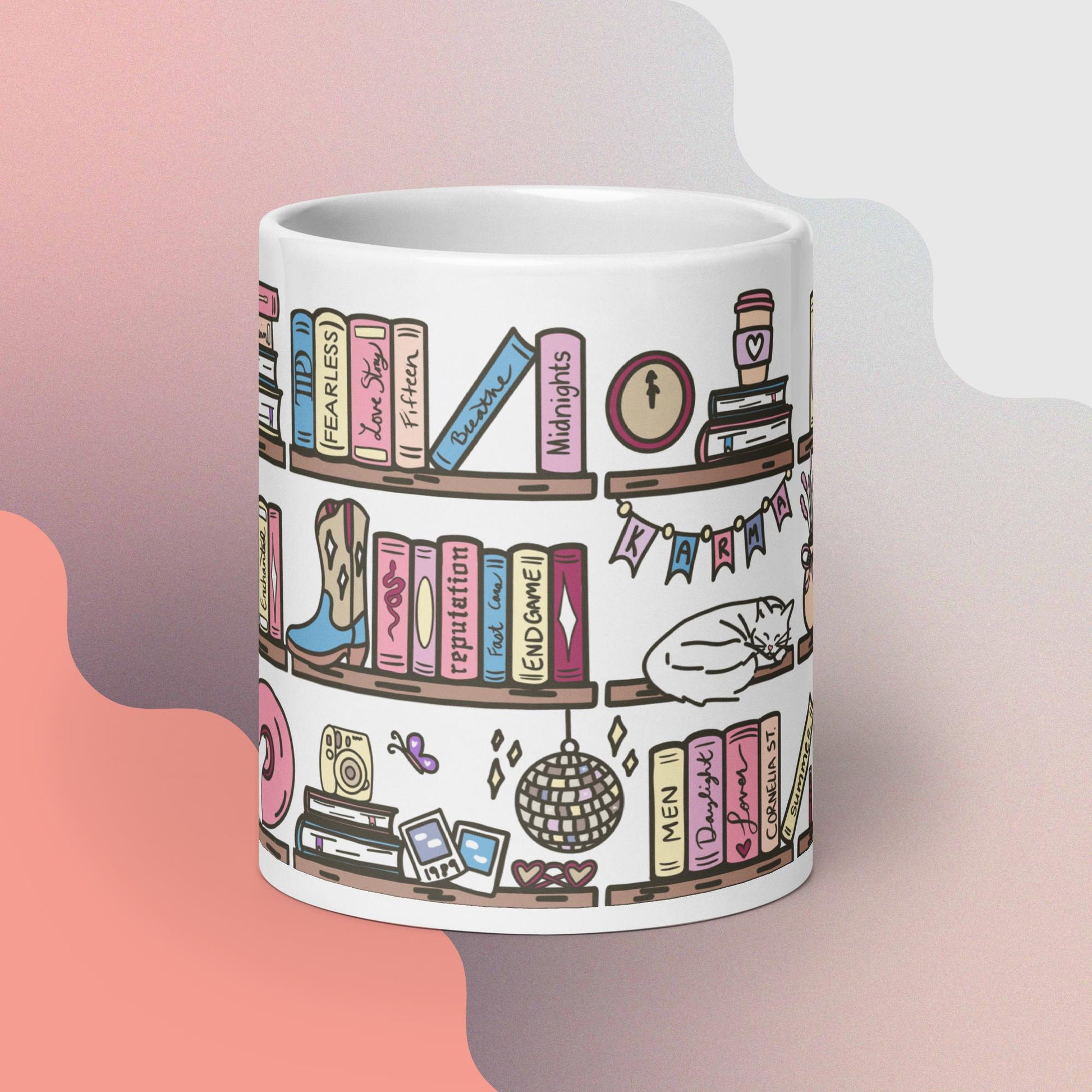 TS Book Shelf White glossy mug - Awfullynerdy.co