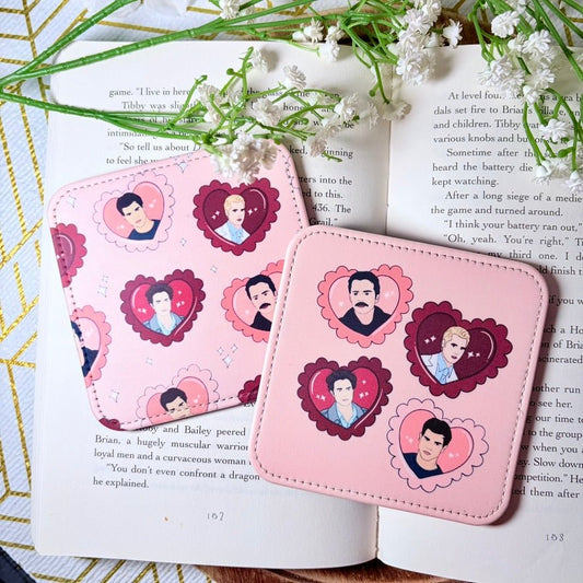 Twilight Inspired Boys Pink Coasters - Set of 2 - Awfullynerdy.co