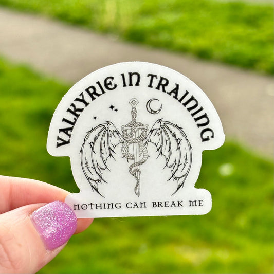Valkyrie in Training Clear Sticker - Awfullynerdy.co