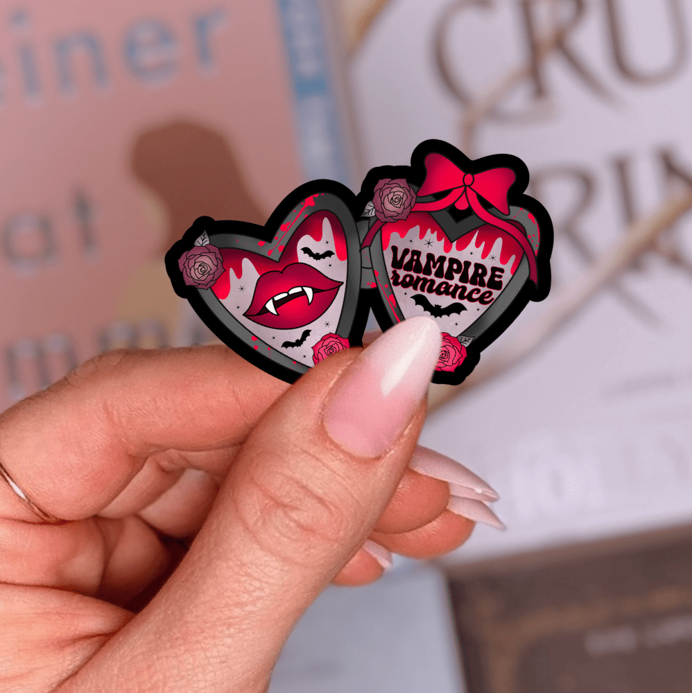 Vampire Romance Locket Laminated Sticker - Awfullynerdy.co