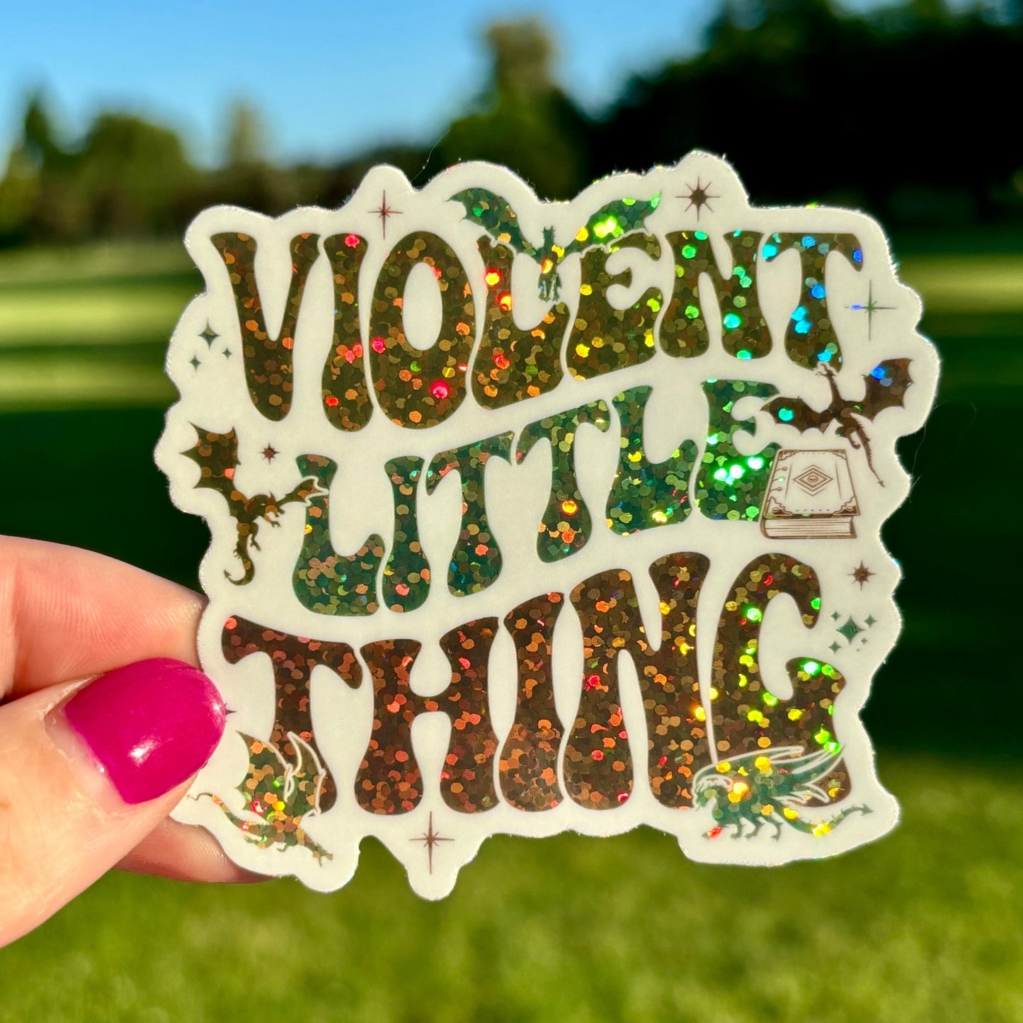 Violent Little Thing Sparkle Sticker 3 Inches - Awfullynerdy.co