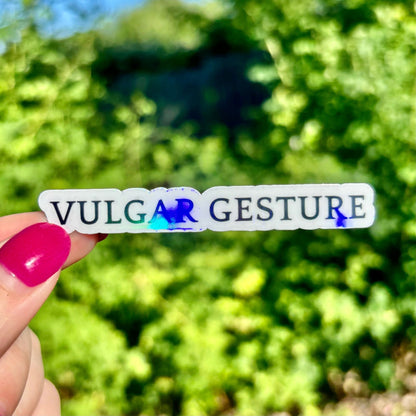 Vulgar Gesture Sparkle Sticker - Awfullynerdy.co