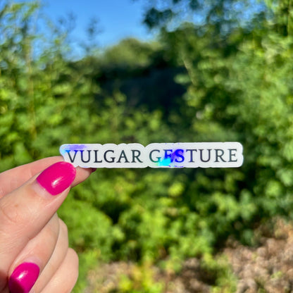 Vulgar Gesture Sparkle Sticker - Awfullynerdy.co