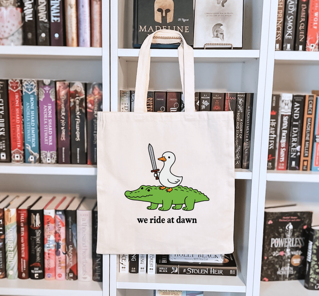 We Ride at Dawn Sublimated Canvas Tote Bag - Awfullynerdy.co