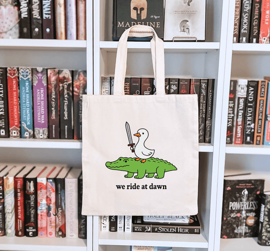 We Ride at Dawn Sublimated Canvas Tote Bag - Awfullynerdy.co