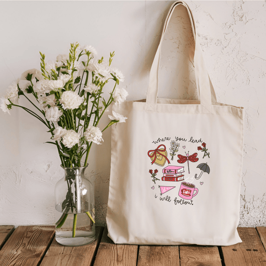 Where You Lead I Will Follow Sublimated Canvas Tote Bag - Awfullynerdy.co