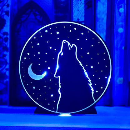 Wolf Moon and Stars Light Up Book Nook - Awfullynerdy.co