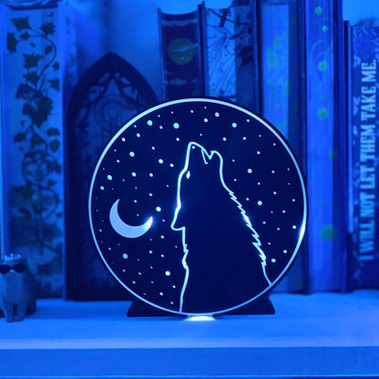 Wolf Moon and Stars Light Up Book Nook - Awfullynerdy.co