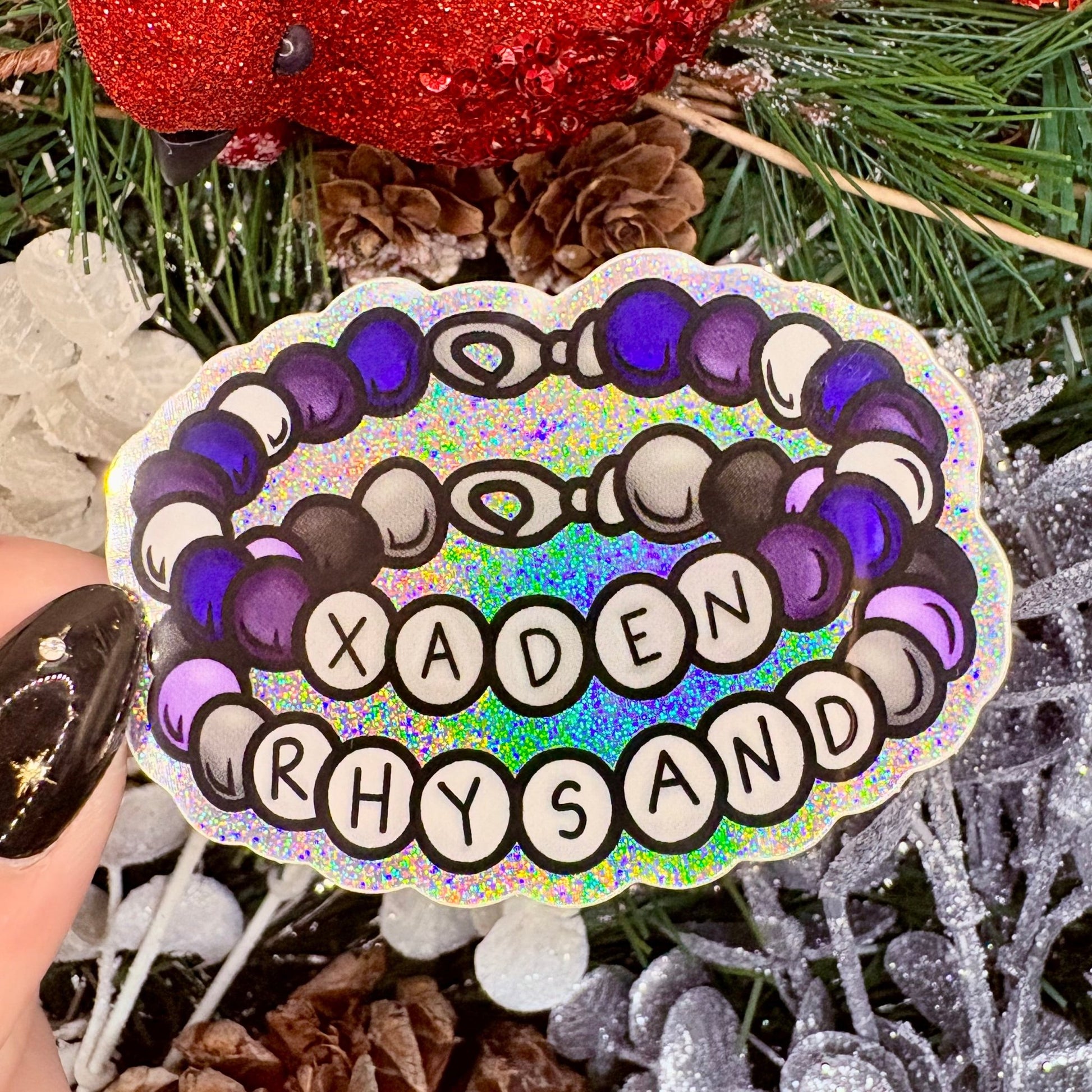 Xaden and Rhysand Bracelets Crushed Glitter Sticker - Awfullynerdy.co