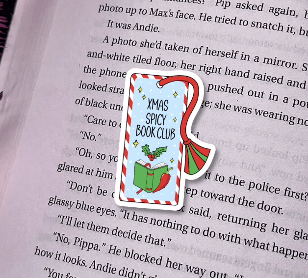 Xmas Spicy Book Club Snowflake Sparkle Sticker - Awfullynerdy.co