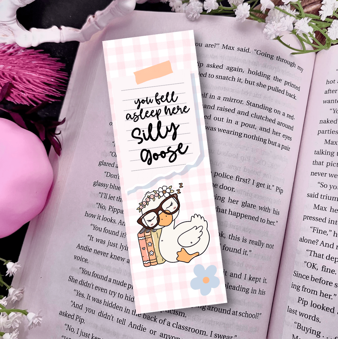 You Fell Asleep Here Silly Goose Laminated Bookmark - Awfullynerdy.co