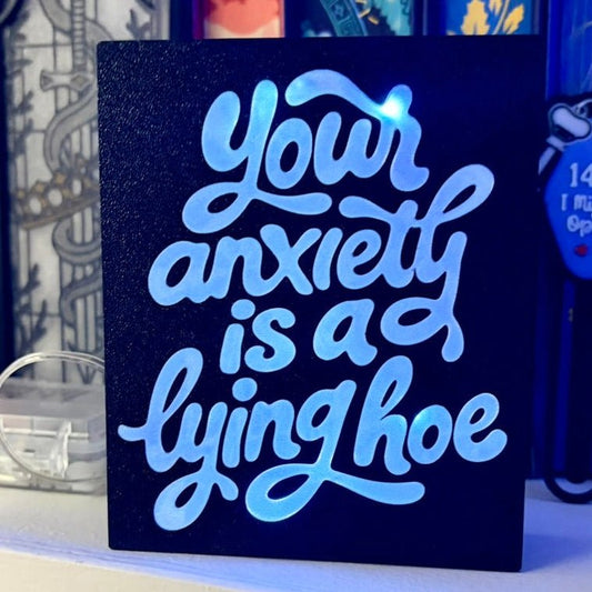 Your Anxiety is a Lying Hoe Light Up Book Nook - Awfullynerdy.co