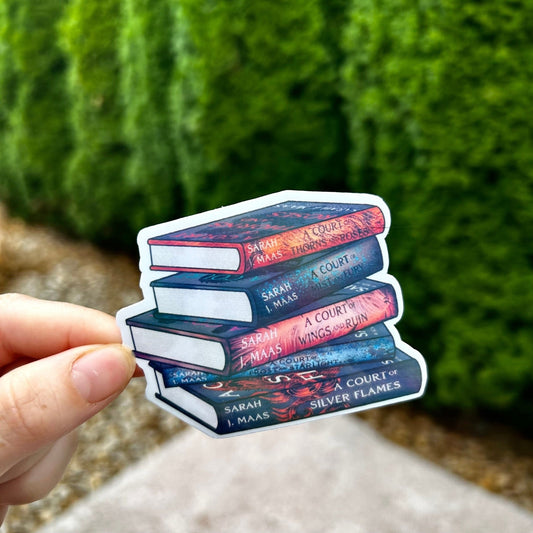 A Court of Thorns and Roses Hardback Bookstack Sticker - Awfullynerdy.co