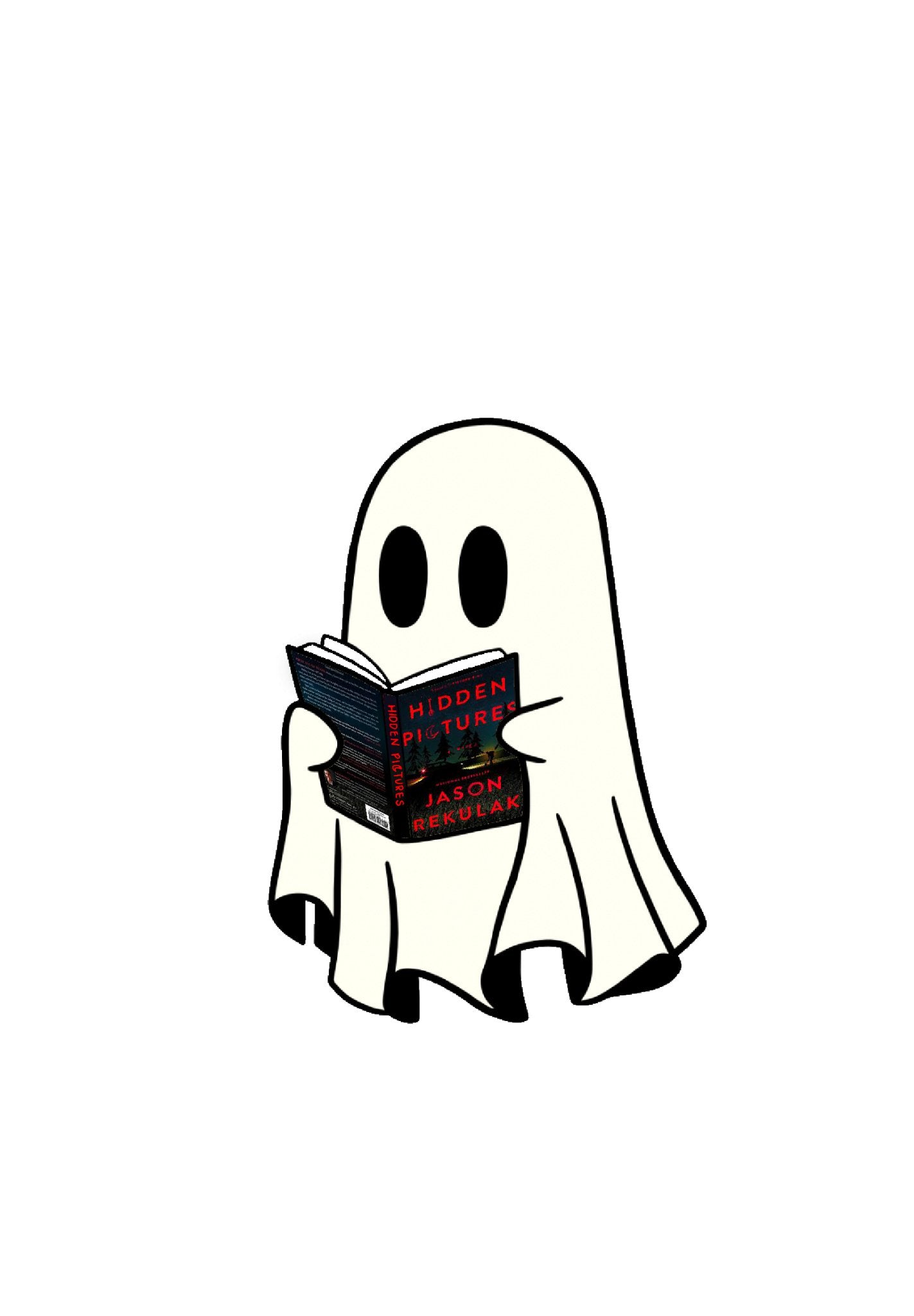 Custom Ghost Reading a Book Sticker - Awfullynerdy.co