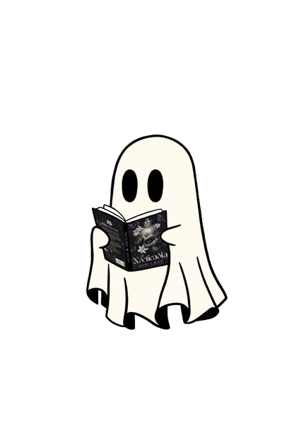 Custom Ghost Reading a Book Sticker - Awfullynerdy.co