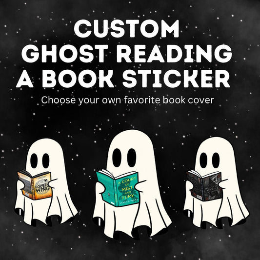 Custom Ghost Reading a Book Sticker - Awfullynerdy.co