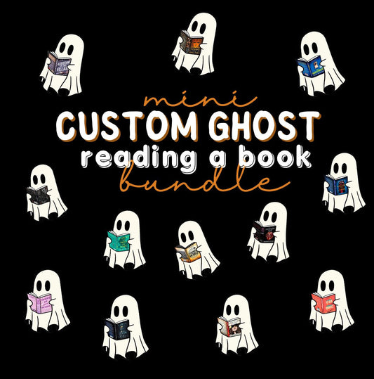 Custom MINI Ghost Reading a Book Sticker Bundle