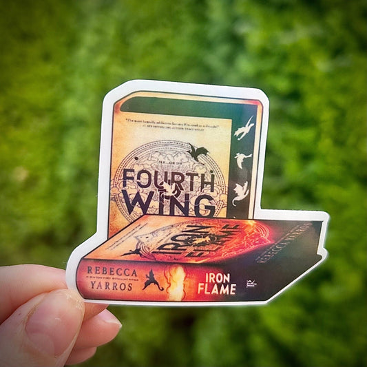 Fourth Wing Iron Flame Books Sticker - Awfullynerdy.co