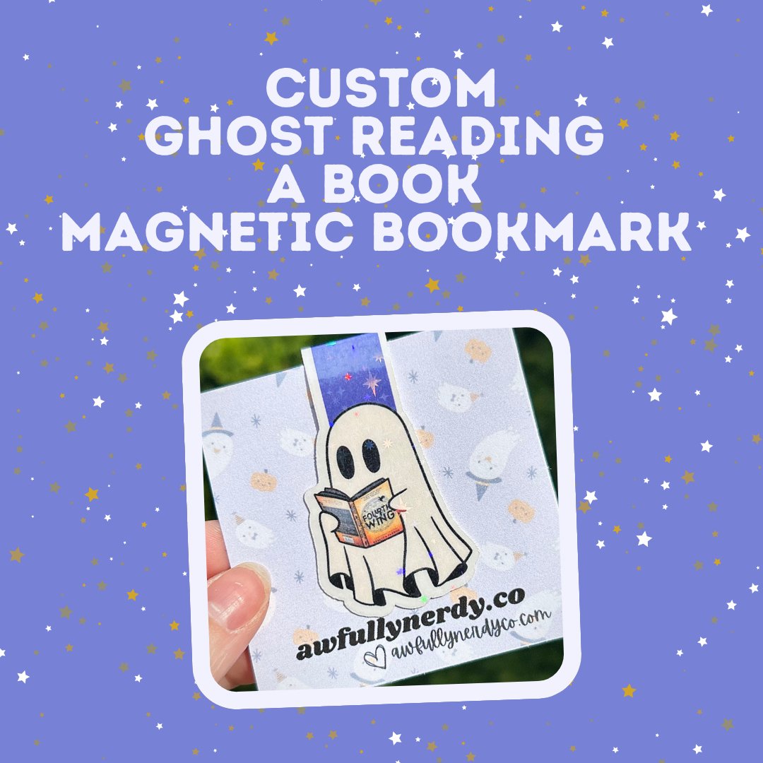 Ghost Reading a Book Custom Magnetic Bookmark - Awfullynerdy.co