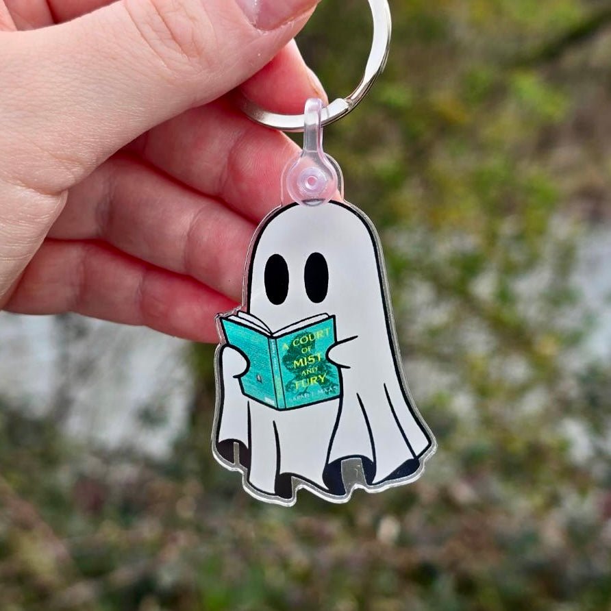 Ghost Reading A Court if Mist and Fury Keychain - Awfullynerdy.co