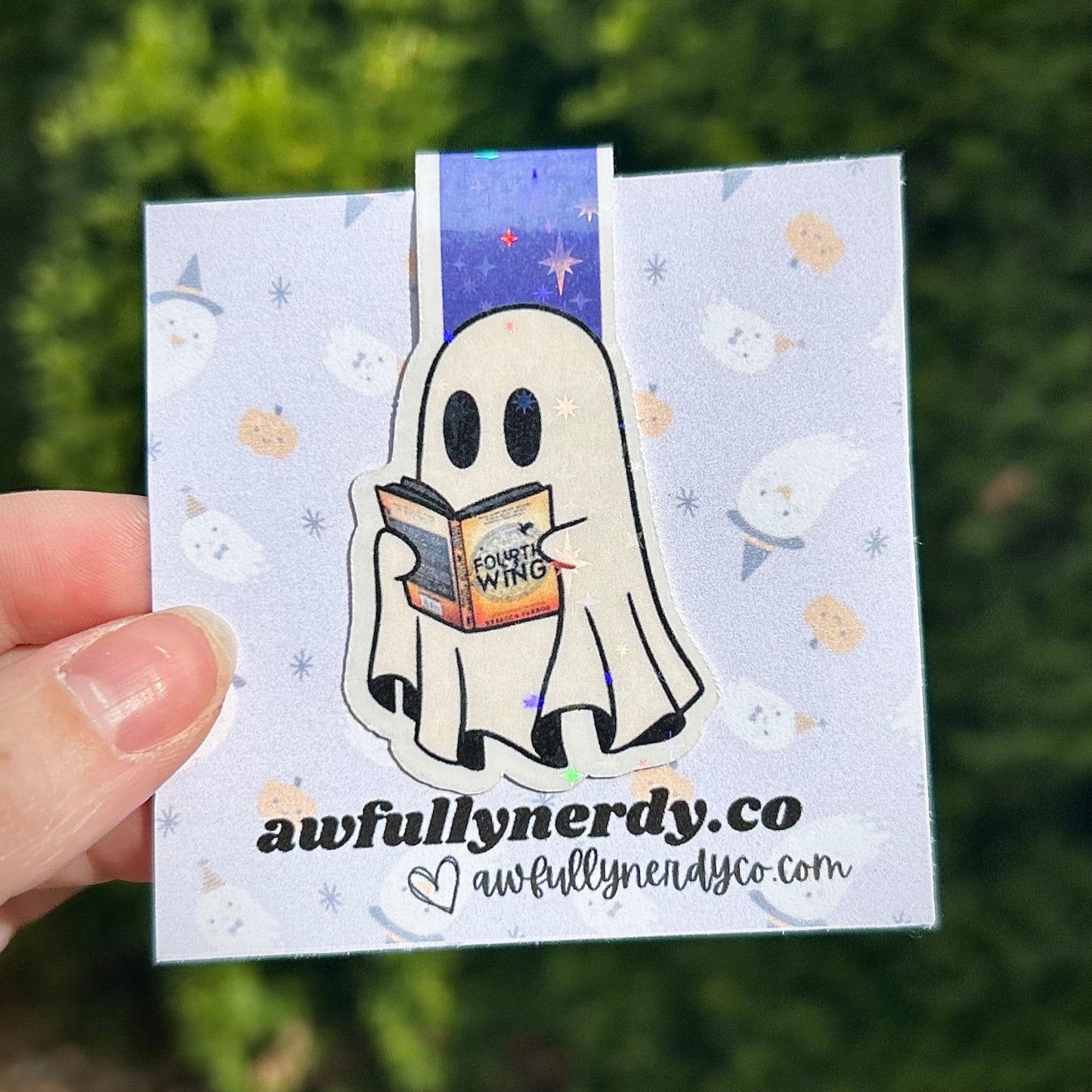 Ghost Reading Fourth Wing Magnetic Bookmark