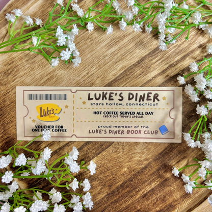 Gilmore Girls Lukes Diner Book Club Ticket Bookmark - Awfullynerdy.co