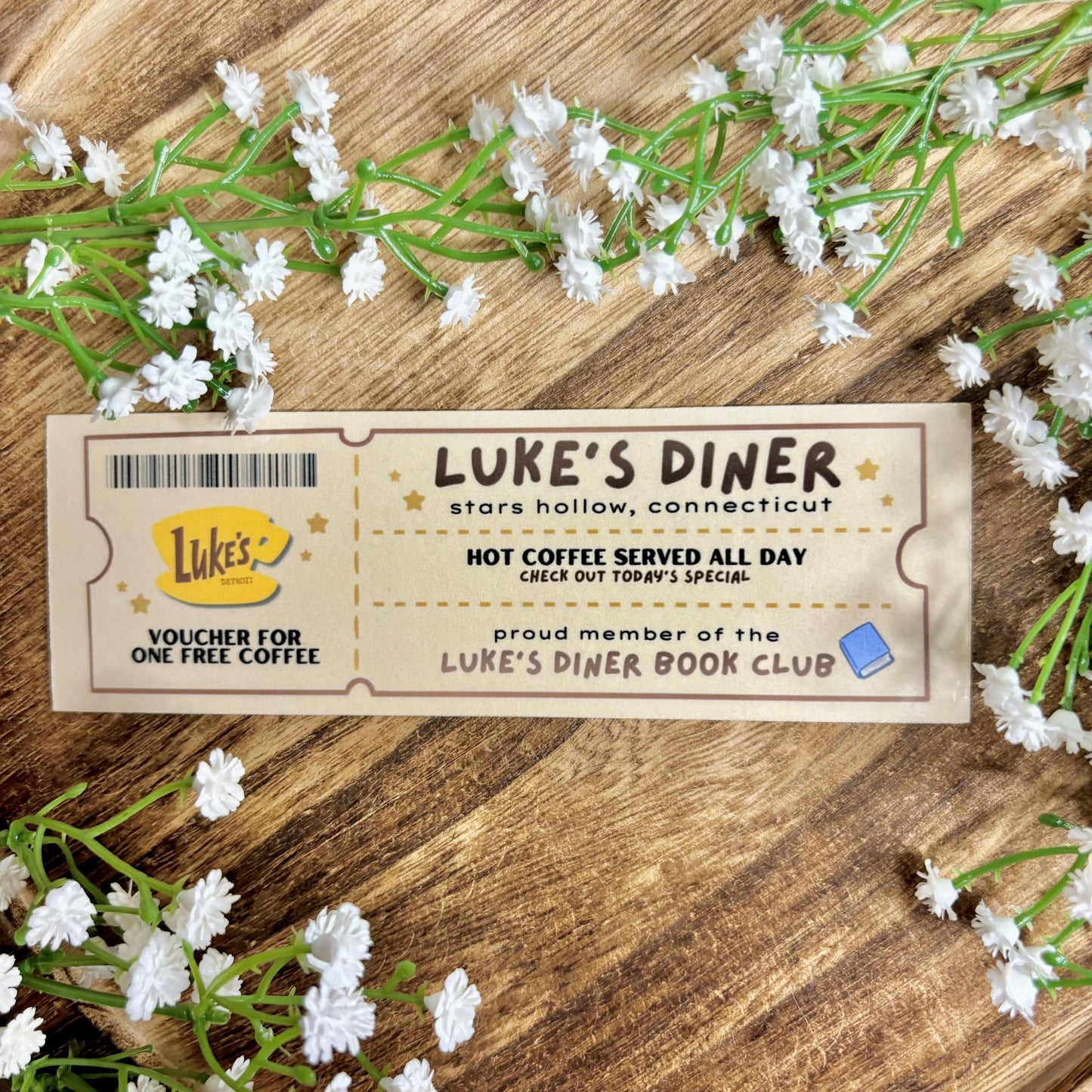 Gilmore Girls Lukes Diner Book Club Ticket Bookmark - Awfullynerdy.co