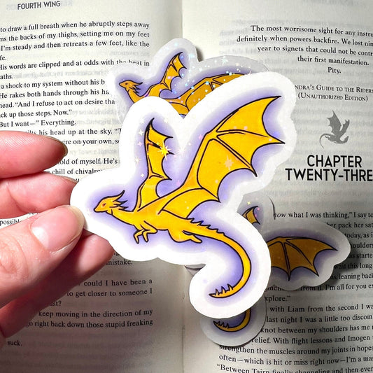 Gold Dragon Sticker - Awfullynerdy.co