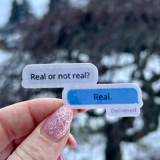 Hunger Games Real or Not Real Text Sticker - Awfullynerdy.co