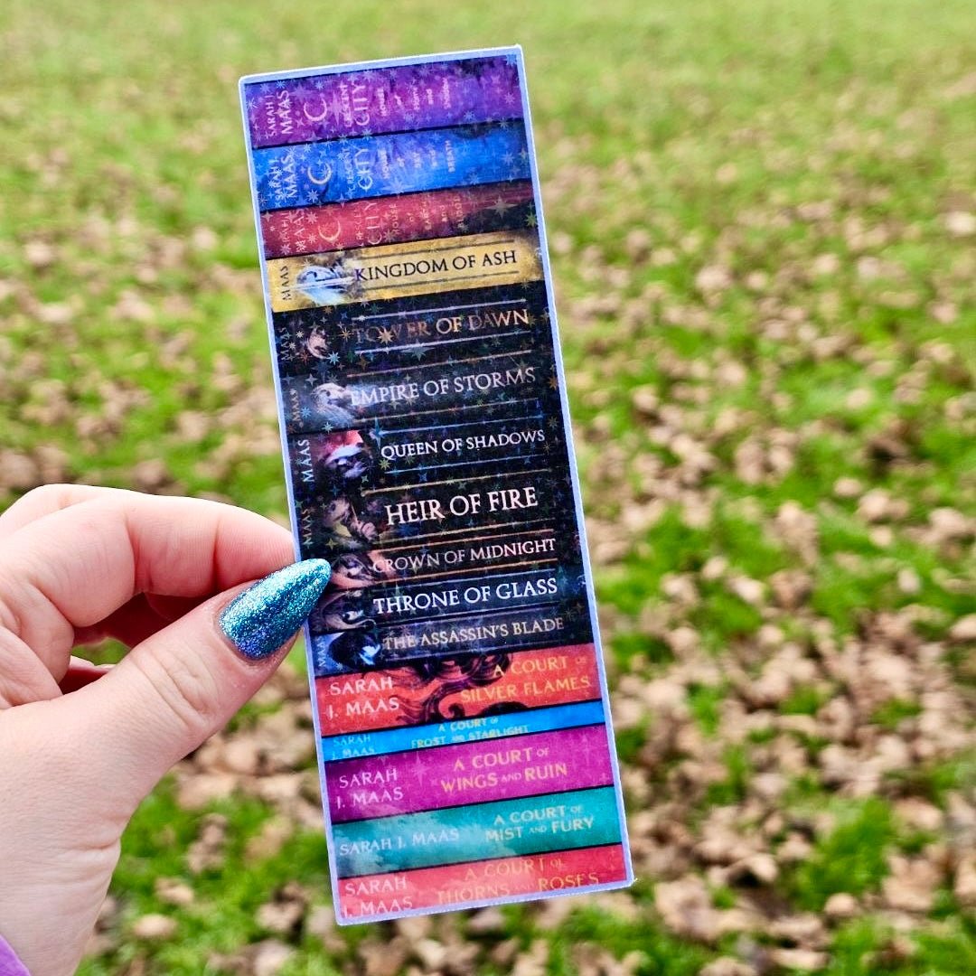 Sarah J Maas Book Spines Laminated Cardstock Bookmark - Awfullynerdy.co