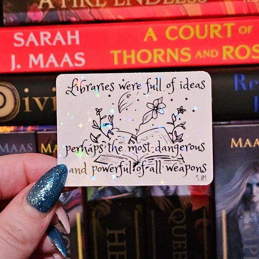 SJM Library Quote Sticker - Awfullynerdy.co