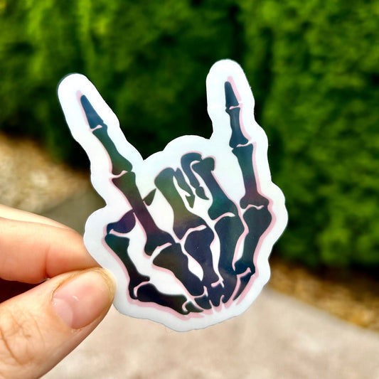 Skeleton Rock On Sticker