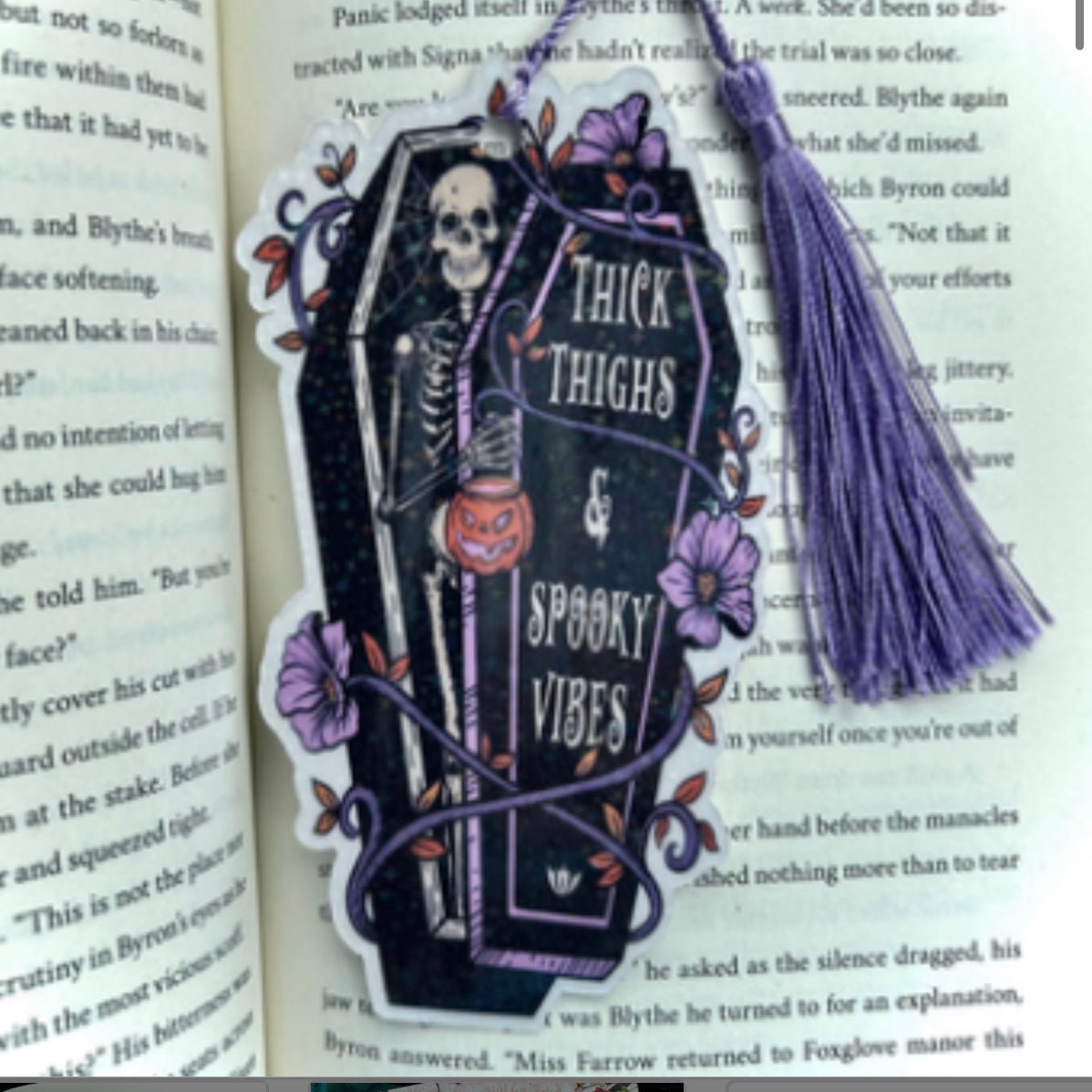 Thick Thighs and Spooky Vibes Bookmark - Awfullynerdy.co
