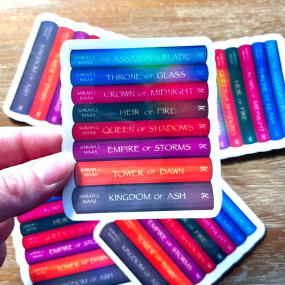 Throne of Glass Bookstack Sticker - Awfullynerdy.co