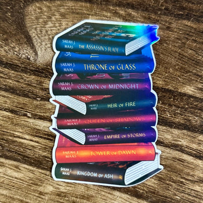 Throne of Glass Bookstack Sticker - Awfullynerdy.co