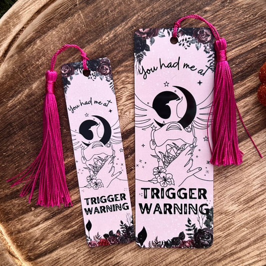 Trigger Warning Metal Bookmark - Awfullynerdy.co